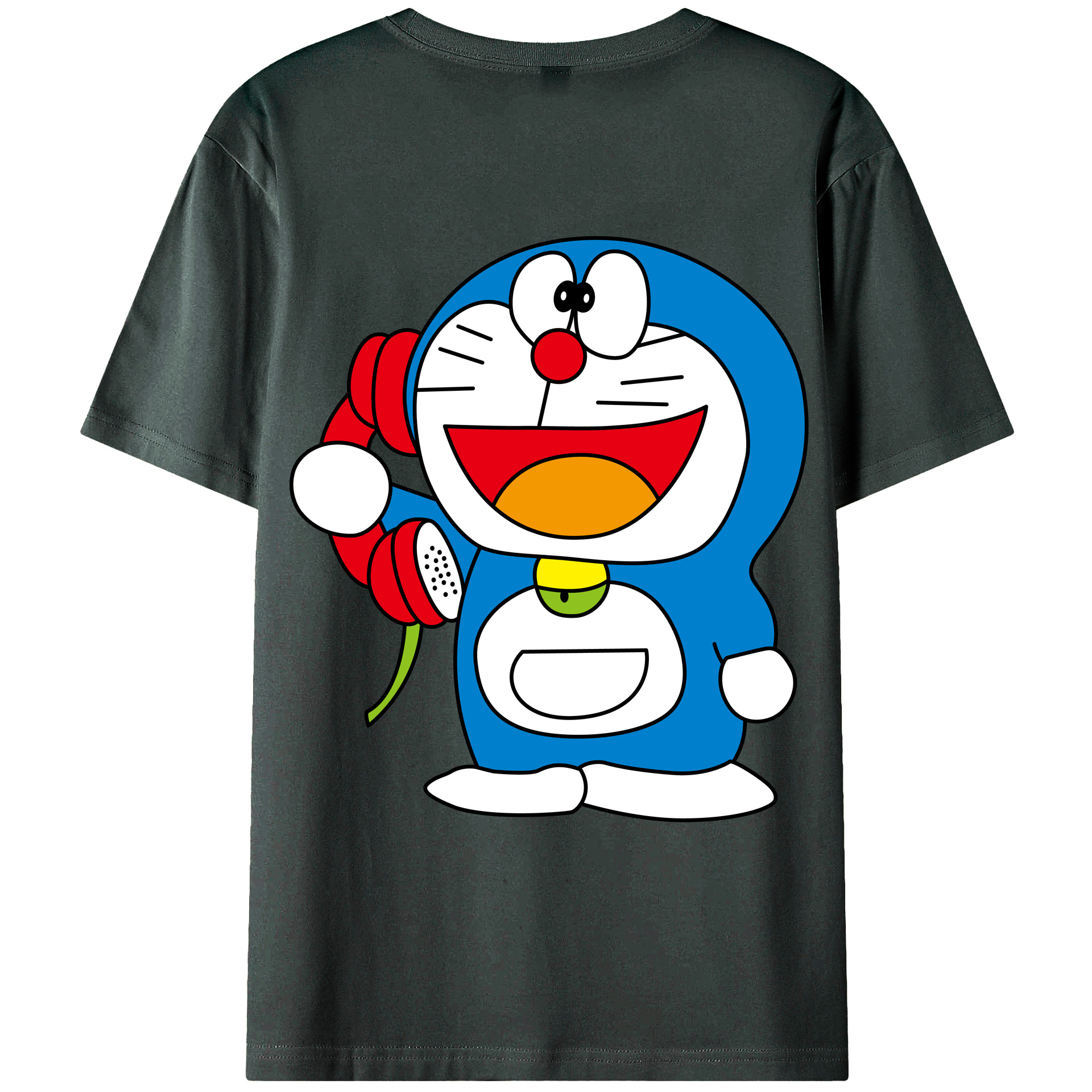 （画像用） ドラえもん Doraemon 綿100％ メンズ半袖Tシャツ（バックプリント） 通気性